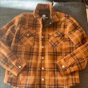 Kid’s  Orange Plaid Jacket. Size 10/12